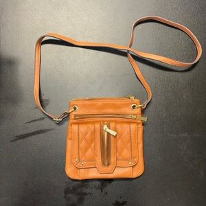Stylish Tan Quilted Crossbody Bag